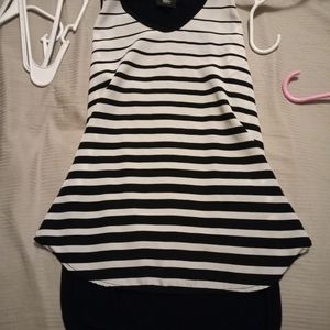 Women's black and white stripe top